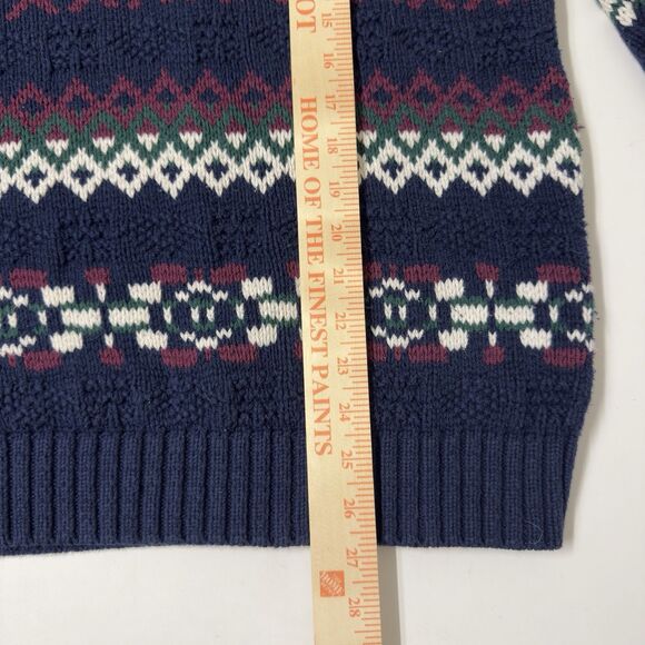 Vtg Eddie Bauer Fair Isle Cotton Holiday Sweater Crewneck USA Made Men XL EUC - Picture 9 of 11